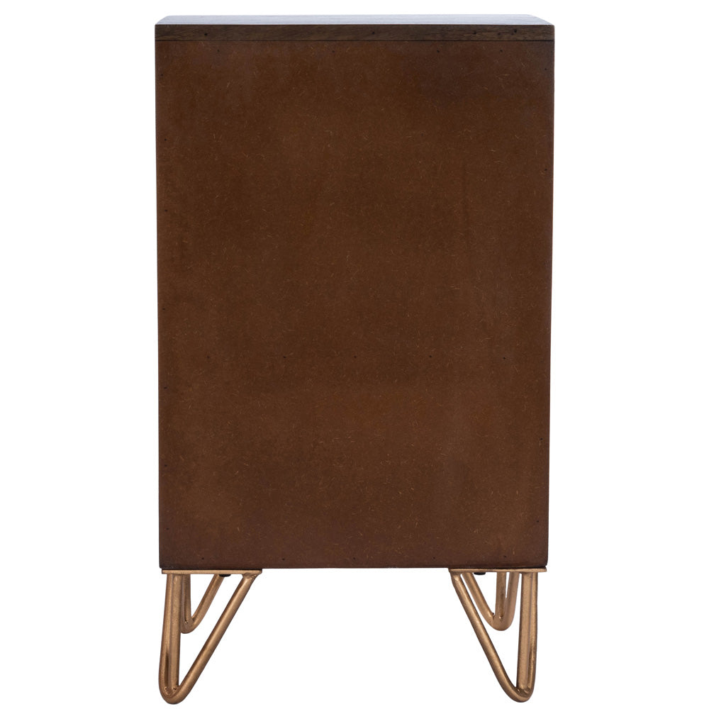 Butler Specialty Company - Alda Wood & Brass Metal Inlay Cabinet, Medium Brown - 5481140