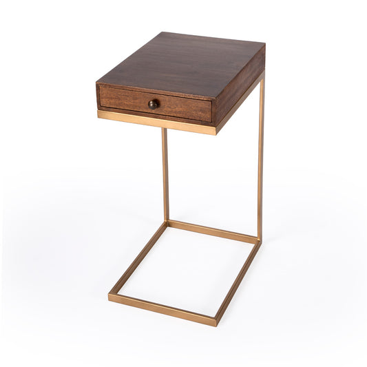 Butler Specialty Company - Alec 1 Drawer C Shaped End Table, Medium Brown - 5643140