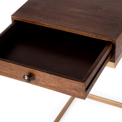 Butler Specialty Company - Alec 1 Drawer C Shaped End Table, Medium Brown - 5643140