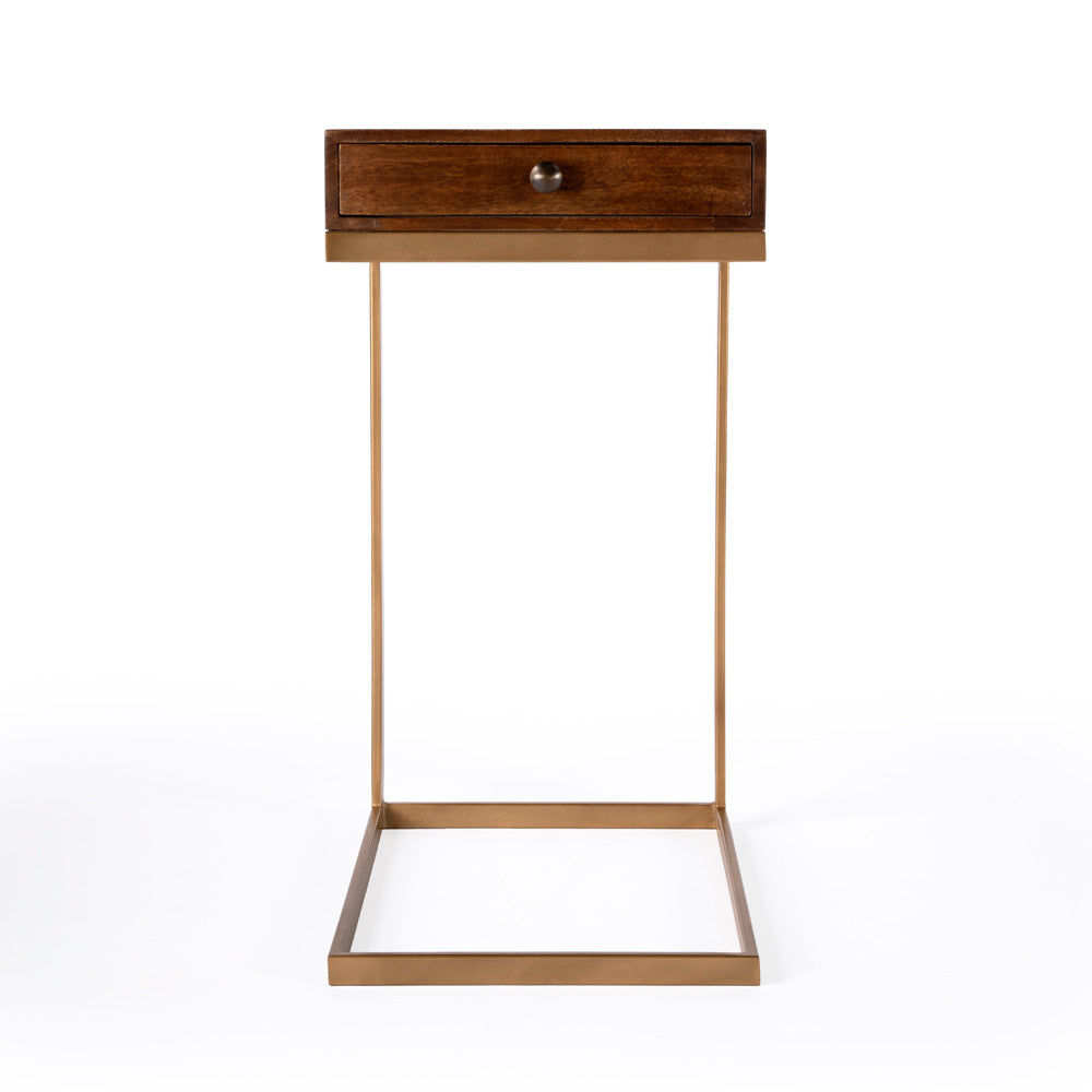 Butler Specialty Company - Alec 1 Drawer C Shaped End Table, Medium Brown - 5643140