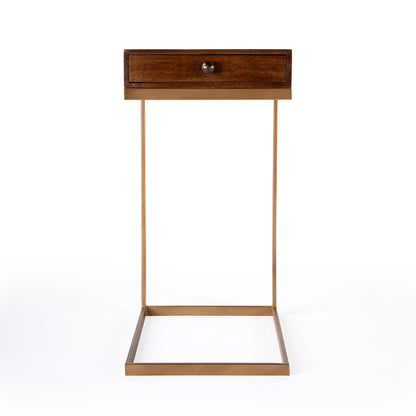 Butler Specialty Company - Alec 1 Drawer C Shaped End Table, Medium Brown - 5643140