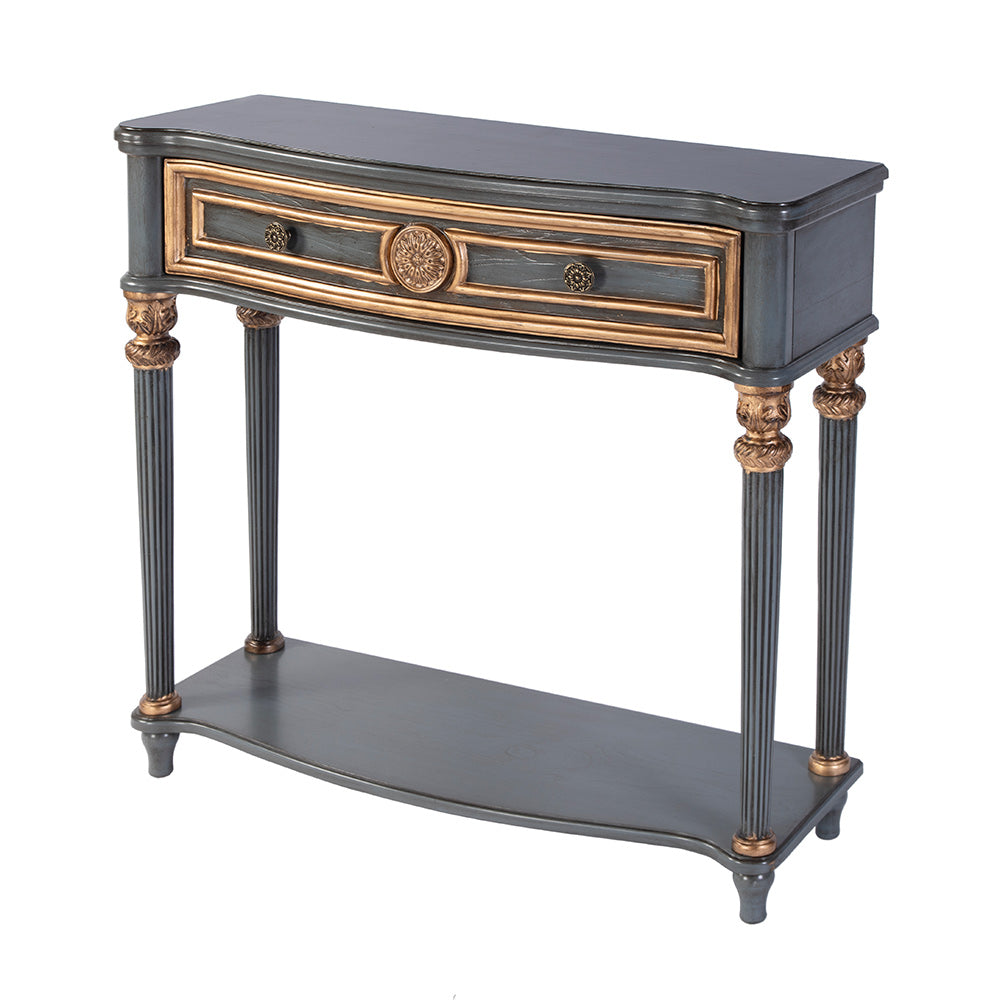 Butler Specialty Company - Alexander 37 in. W Rectangular Wood 1 Drawer Console Table w Lower Open Shelf, Blue - 2130483 View 1