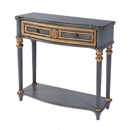 Butler Specialty Company - Alexander 37 in. W Rectangular Wood 1 Drawer Console Table w Lower Open Shelf, Blue - 2130483 View 1