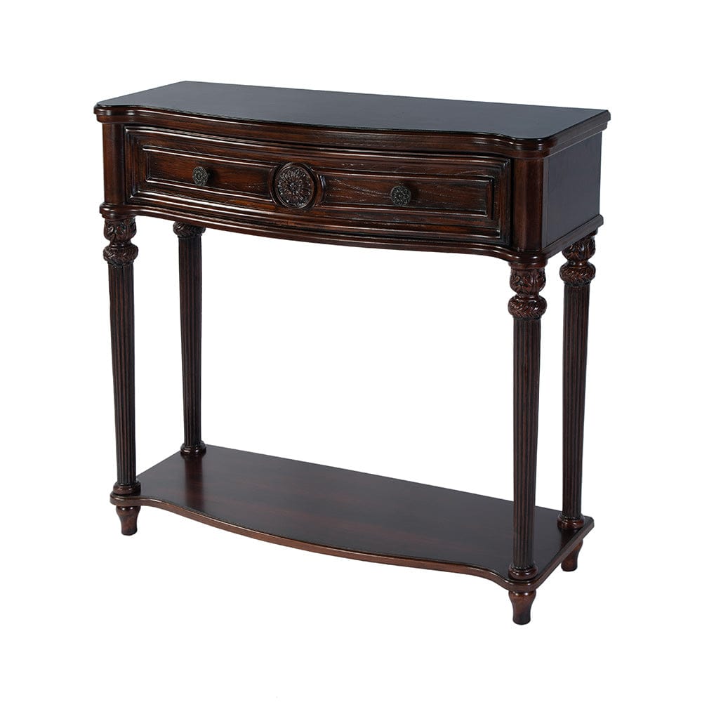 Butler Specialty Company - Alexander 37 in. W Rectangular Wood 1 Drawer Console Table w Lower Open Shelf, Dark Brown - 2130024 View 1