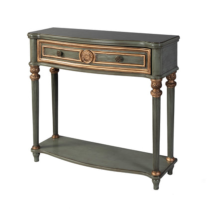 Butler Specialty Company - Alexander 37 in. W Rectangular Wood 1 Drawer Console Table w Lower Open Shelf, Green - 2130482 View 1