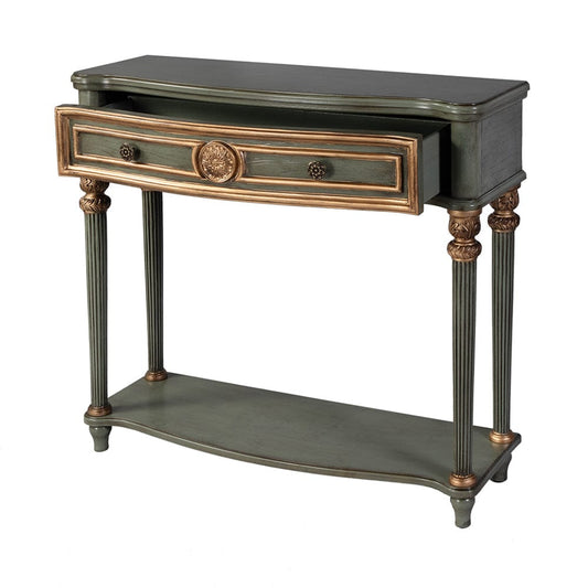 Butler Specialty Company - Alexander 37 in. W Rectangular Wood 1 Drawer Console Table w Lower Open Shelf, Green - 2130482 View 2
