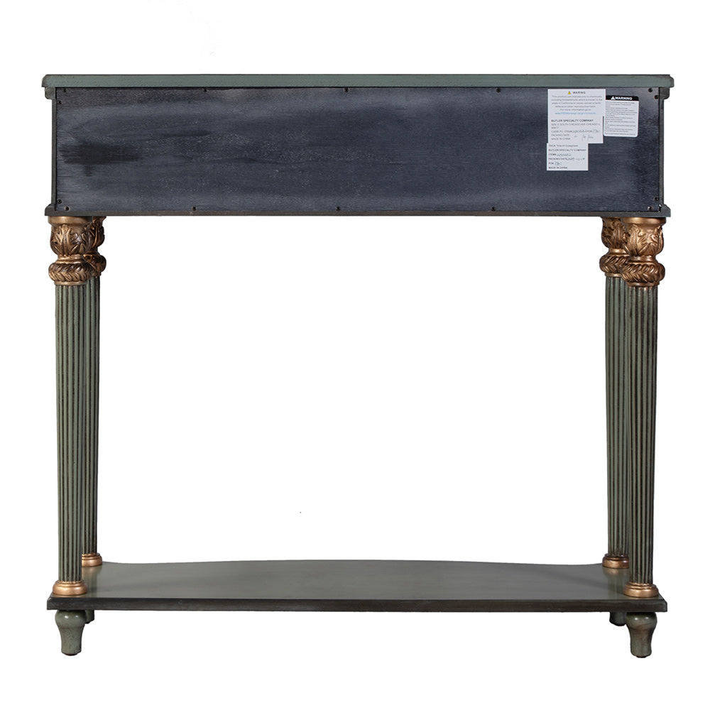 Butler Specialty Company - Alexander 37 in. W Rectangular Wood 1 Drawer Console Table w Lower Open Shelf, Green - 2130482 View 4