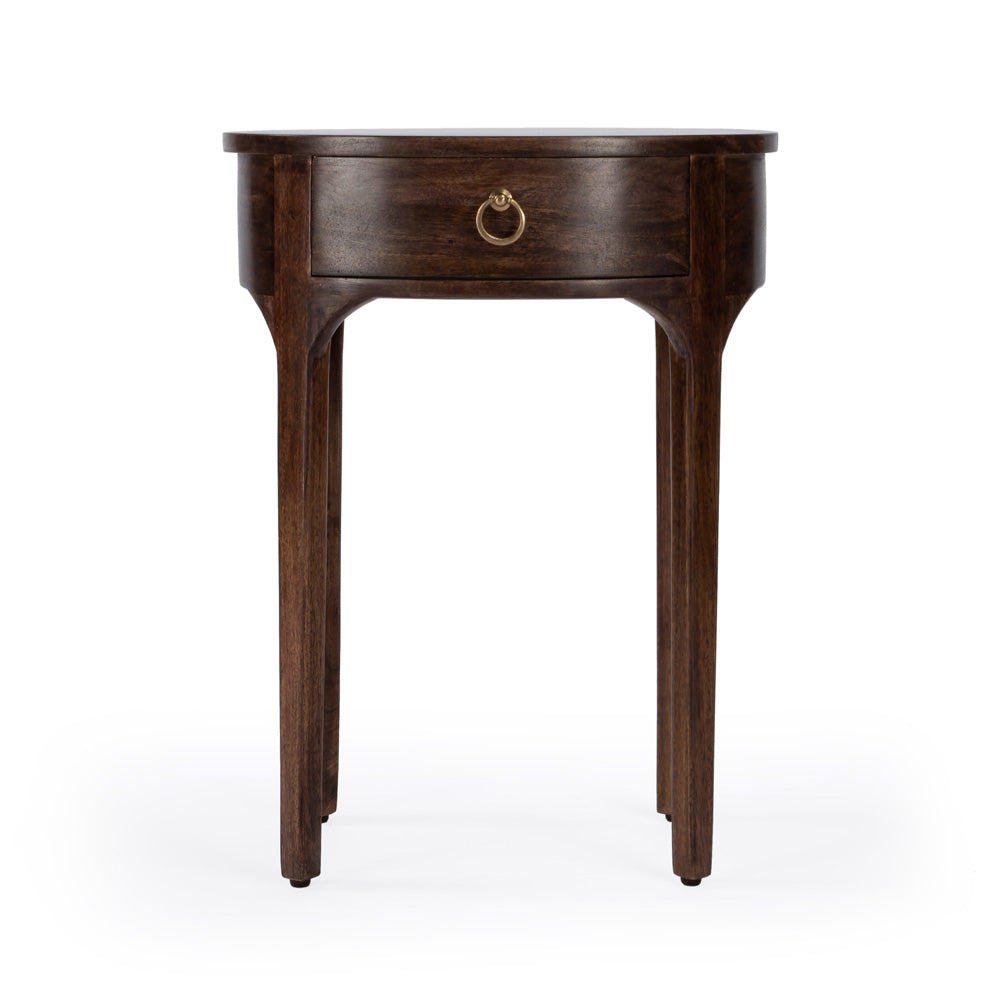 Butler Specialty Company - Alinia 18.5 in. W Oval Wood 1 drawer End Table, Dark Brown - 5596354