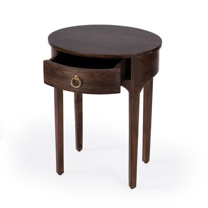 Butler Specialty Company - Alinia 18.5 in. W Oval Wood 1 drawer End Table, Dark Brown - 5596354