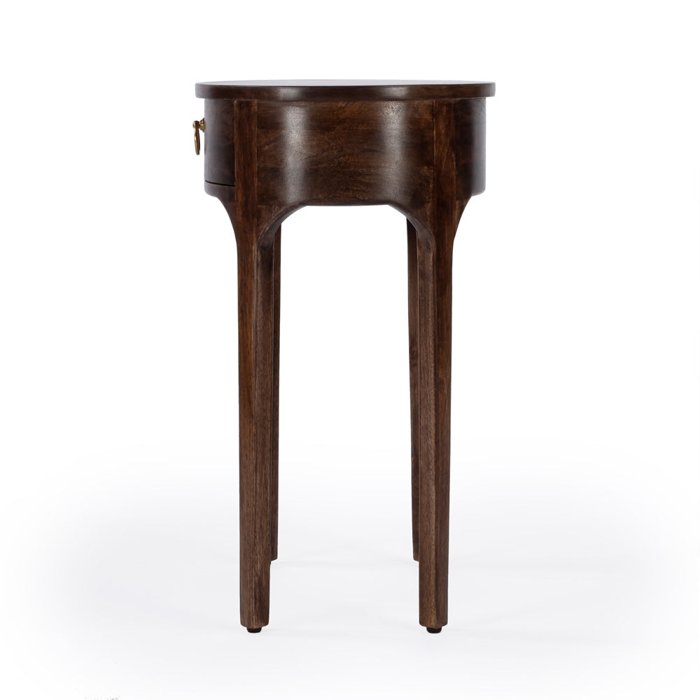 Butler Specialty Company - Alinia 18.5 in. W Oval Wood 1 drawer End Table, Dark Brown - 5596354