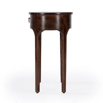 Butler Specialty Company - Alinia 18.5 in. W Oval Wood 1 drawer End Table, Dark Brown - 5596354