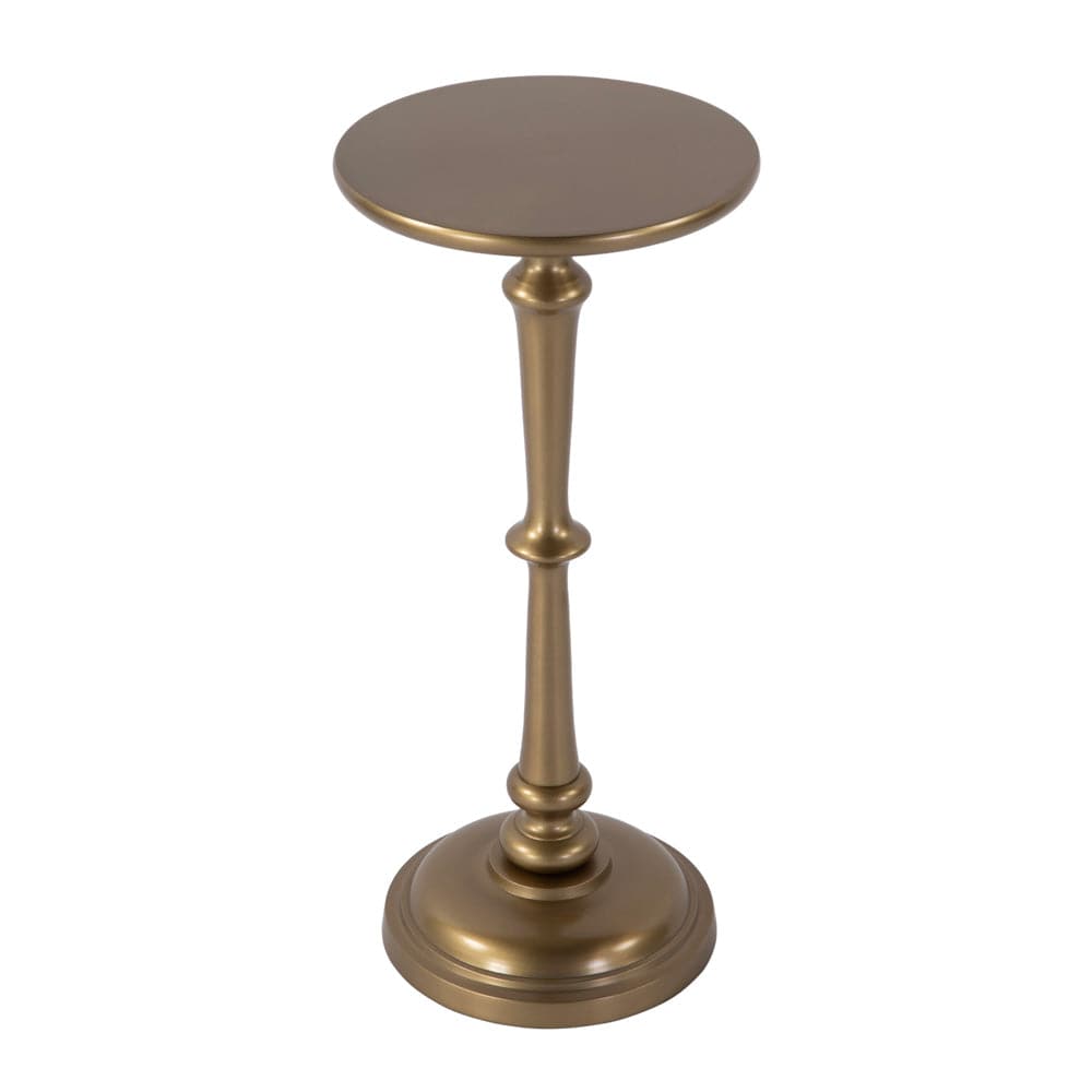 Butler Specialty Company - Alisa 10 in. W Round All Metal Pedestal Base End Table  - Antique Gold - 5929226 view 1
