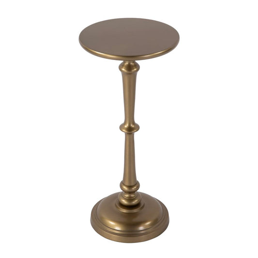 Butler Specialty Company - Alisa 10 in. W Round All Metal Pedestal Base End Table  - Antique Gold - 5929226 view 1