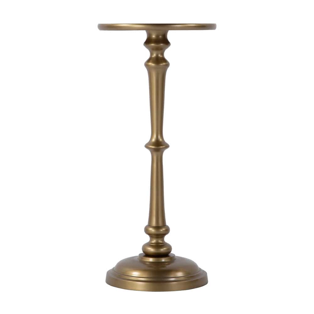 Butler Specialty Company - Alisa 10 in. W Round All Metal Pedestal Base End Table  - Antique Gold - 5929226 view 2