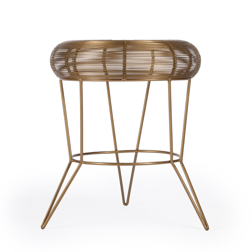 Butler Specialty Company - Allen Decorative Wire Side Table, Antique Gold - 5633226_CLOSEOUT