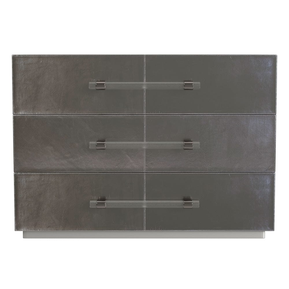 Butler Specialty Company - Allman 48 in. W Rectangular Wood and Leather 3 Drawer Accent Chest, Silver - 5948435 view 3