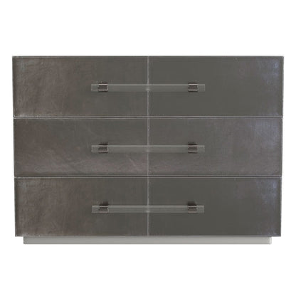 Butler Specialty Company - Allman 48 in. W Rectangular Wood and Leather 3 Drawer Accent Chest, Silver - 5948435 view 3