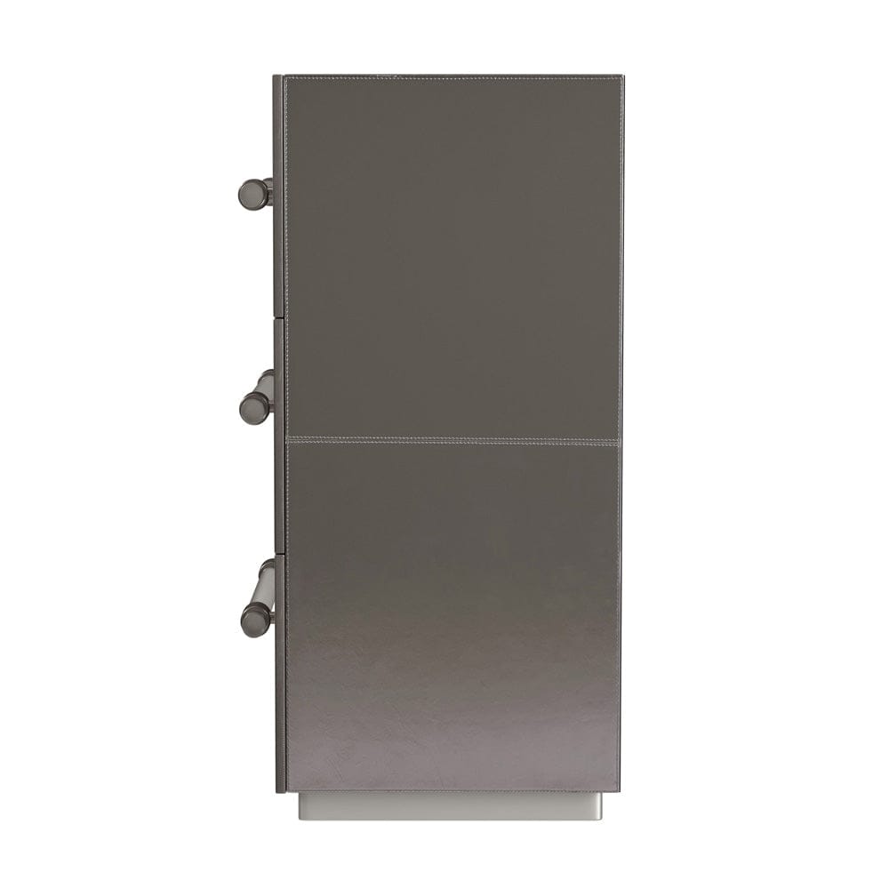 Butler Specialty Company - Allman 48 in. W Rectangular Wood and Leather 3 Drawer Accent Chest, Silver - 5948435 view 4