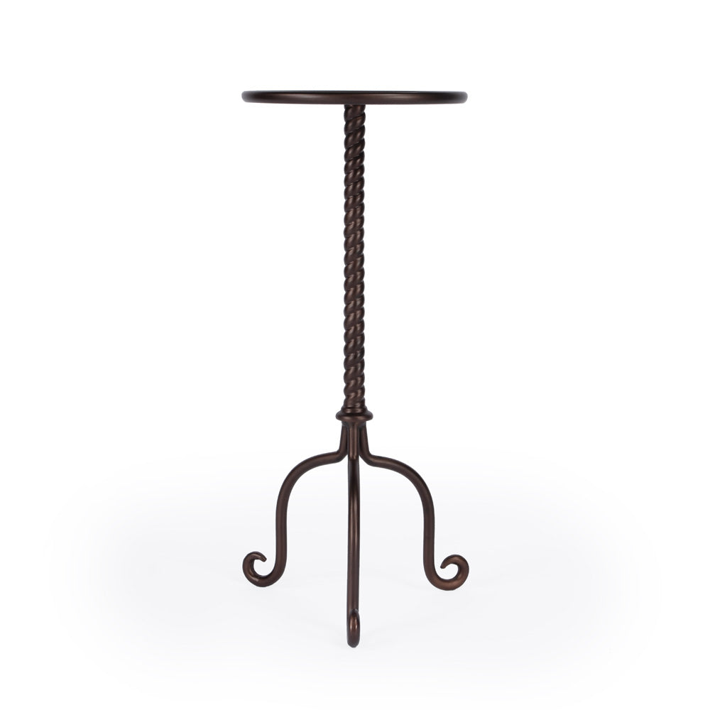 Butler Specialty Company - Alma 12 in. W Round Metal Pedestal Side Table, Gray - 6028025