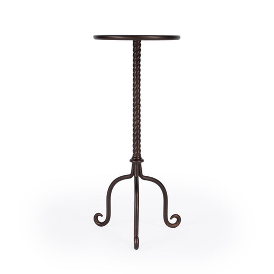 Butler Specialty Company - Alma 12 in. W Round Metal Pedestal Side Table, Gray - 6028025