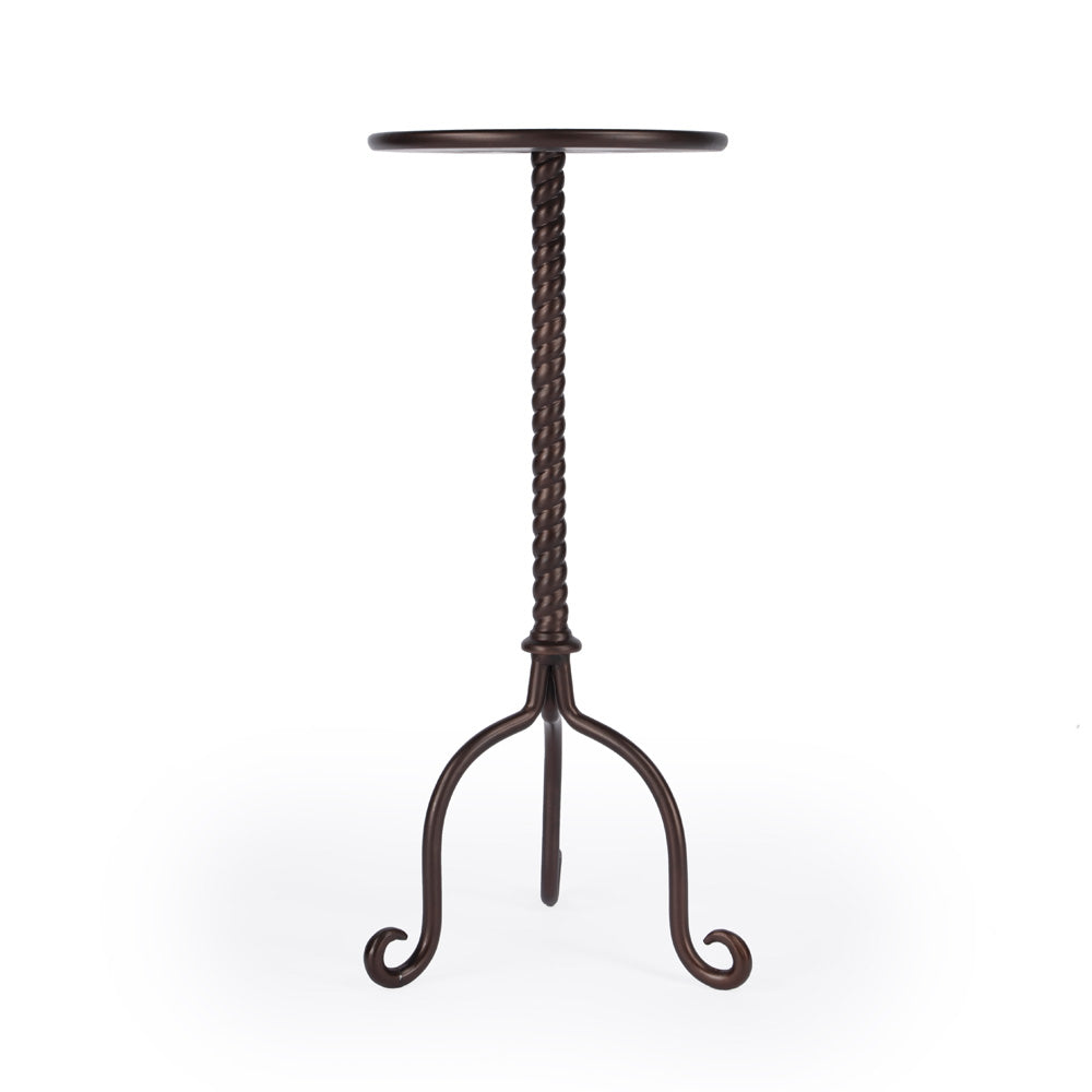 Butler Specialty Company - Alma 12 in. W Round Metal Pedestal Side Table, Gray - 6028025
