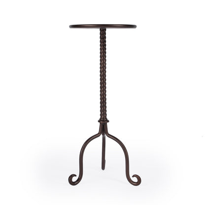 Butler Specialty Company - Alma 12 in. W Round Metal Pedestal Side Table, Gray - 6028025