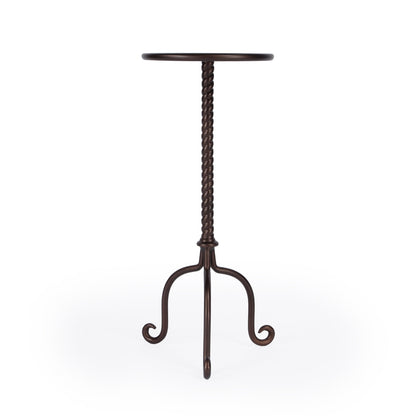 Butler Specialty Company - Alma 12 in. W Round Metal Pedestal Side Table, Gray - 6028025