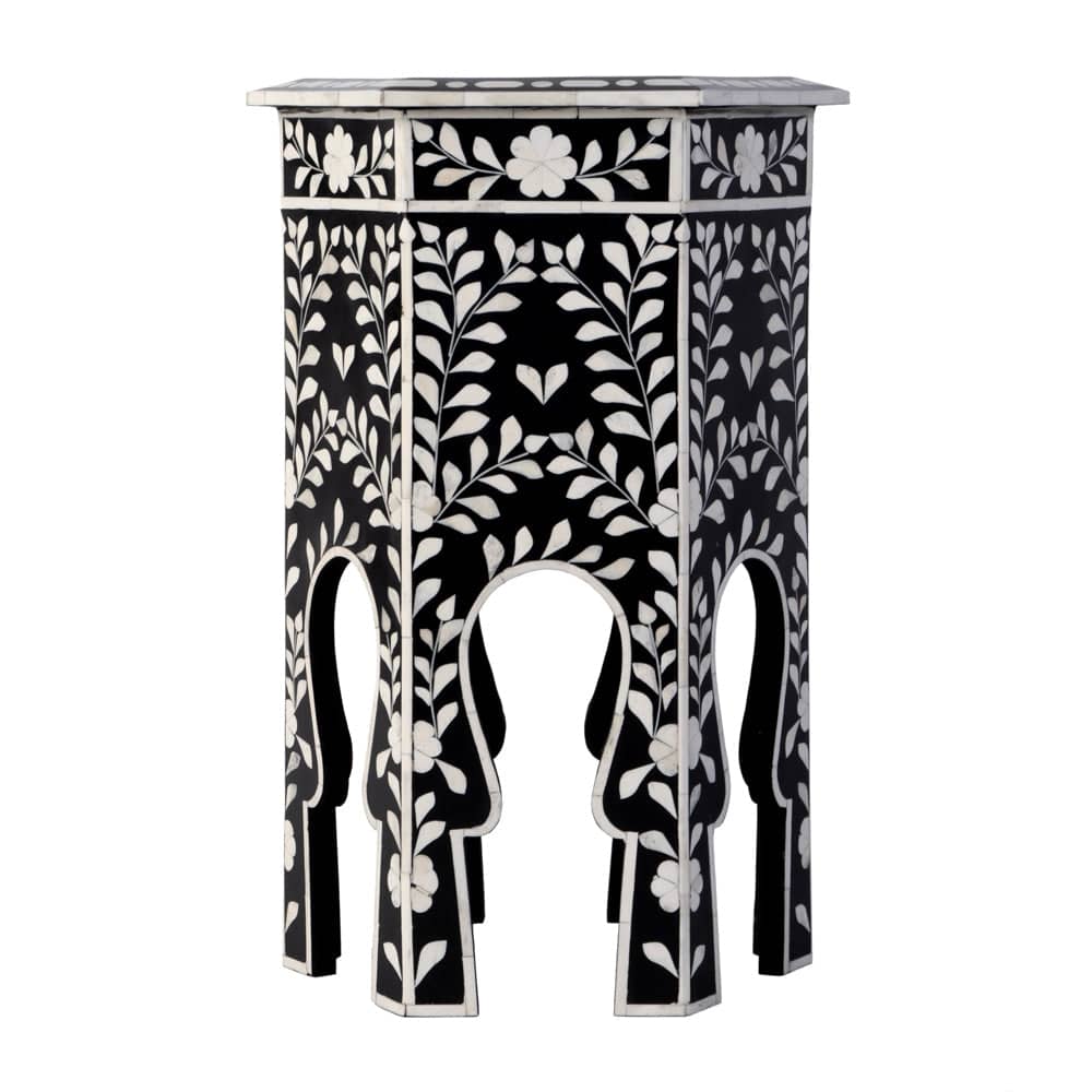 Butler Specialty Company - Amaya 16 in. W Hexagon Bone Inlay Side Table, Black, White - 5895318 view 2