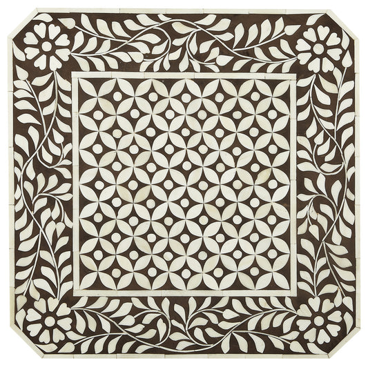 Butler Specialty Company - Amelia 18.25 in. W Square Bone Inlay & Wood Side Table, Light Brown/White - 3449326