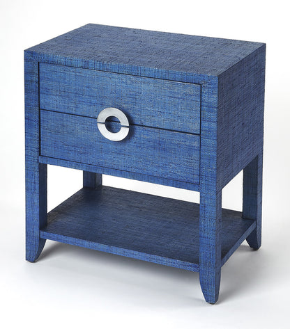 Butler Specialty Company - Amelle 24 in. W Rectangular Raffia 2 Drawer Nightstand, Blue - 4357361