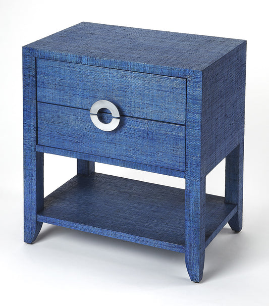 Butler Specialty Company - Amelle 24 in. W Rectangular Raffia 2 Drawer Nightstand, Blue - 4357361
