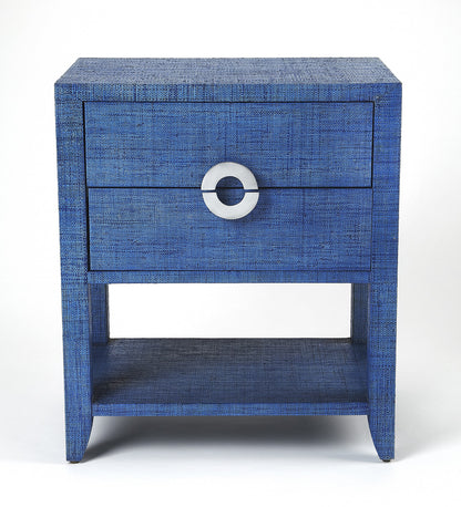 Butler Specialty Company - Amelle 24 in. W Rectangular Raffia 2 Drawer Nightstand, Blue - 4357361