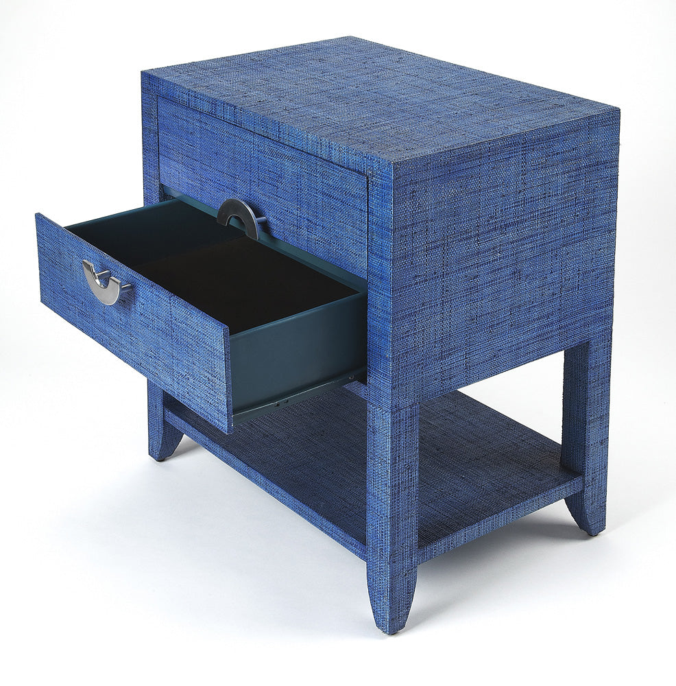 Butler Specialty Company - Amelle 24 in. W Rectangular Raffia 2 Drawer Nightstand, Blue - 4357361