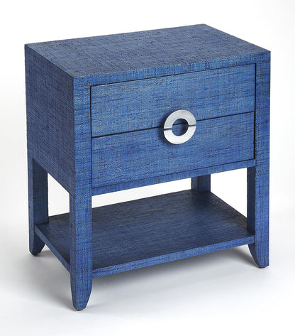 Butler Specialty Company - Amelle 24 in. W Rectangular Raffia 2 Drawer Nightstand, Blue - 4357361