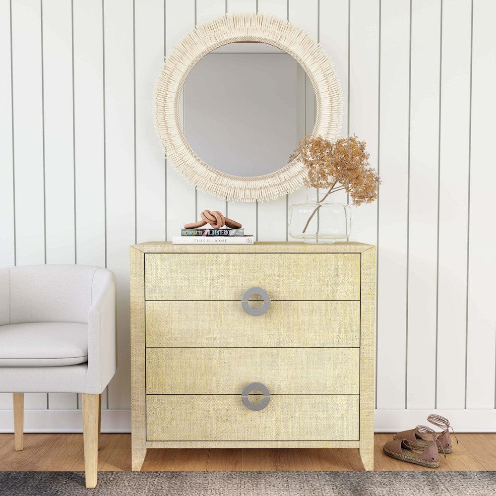 Butler Specialty Company - Amelle 4-Drawer Raffia Accent Chest, Cream, Yellow - 4483349_CLOSEOUT view 4