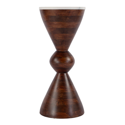 Butler Specialty Company - Amra 12 in. W Round Marble and Wood Side Table, Brown - 5839354 View 2