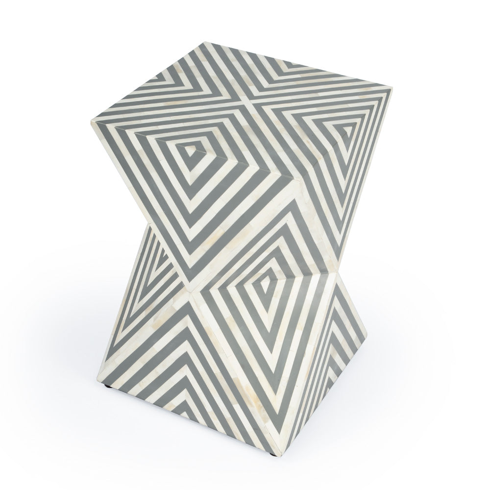 Butler Specialty Company - Anais and Grey Bone Inlay Side Table, Gray and White - 5510321