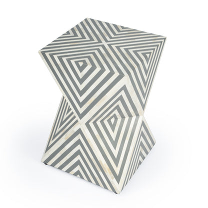 Butler Specialty Company - Anais and Grey Bone Inlay Side Table, Gray and White - 5510321