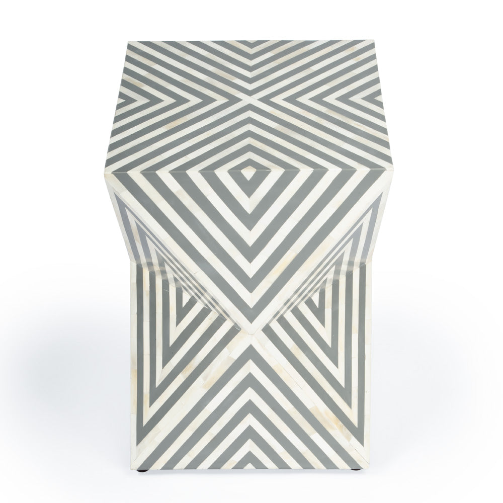Butler Specialty Company - Anais and Grey Bone Inlay Side Table, Gray and White - 5510321