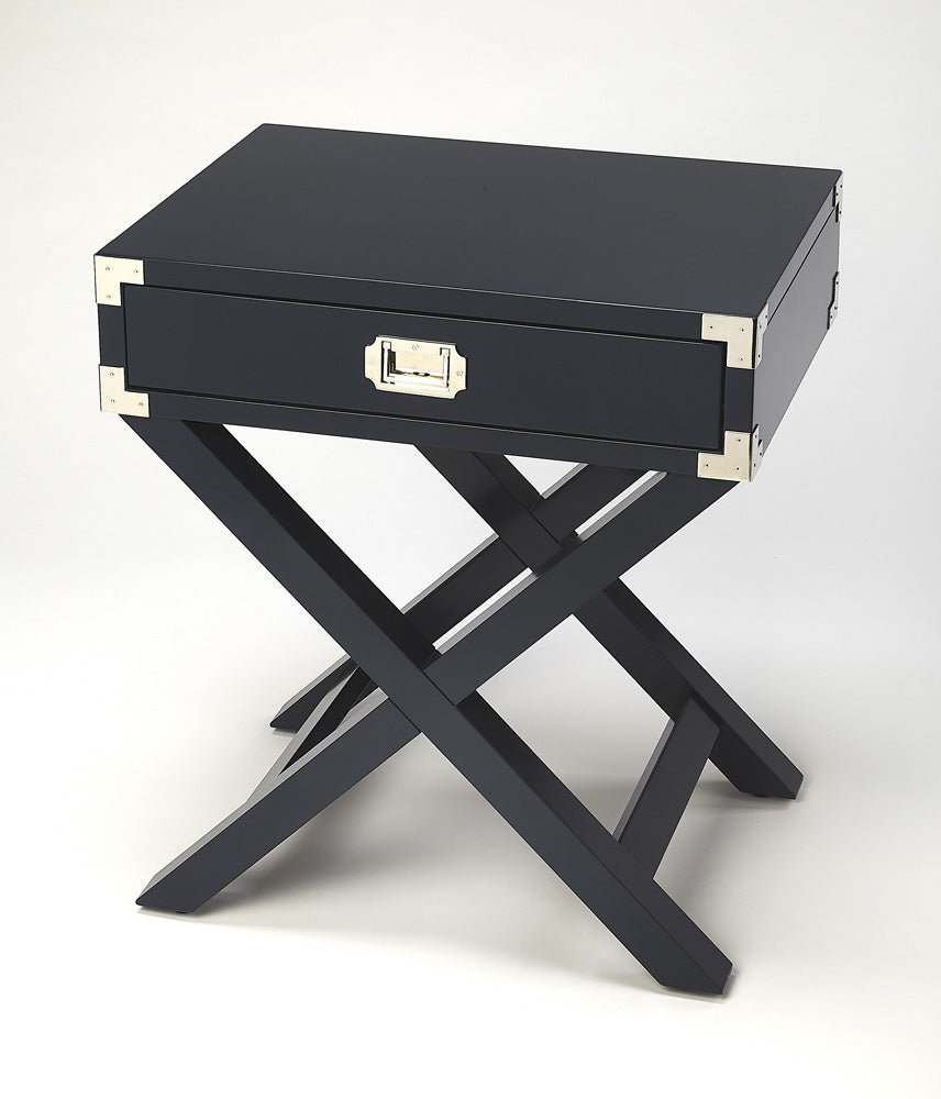 Butler Specialty Company - Campaign - Anew 24.25 in. W Rectangular 1 Drawer Campaign Side Table, Blue - 5258291