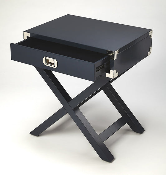 Butler Specialty Company - Campaign - Anew 24.25 in. W Rectangular 1 Drawer Campaign Side Table, Blue - 5258291