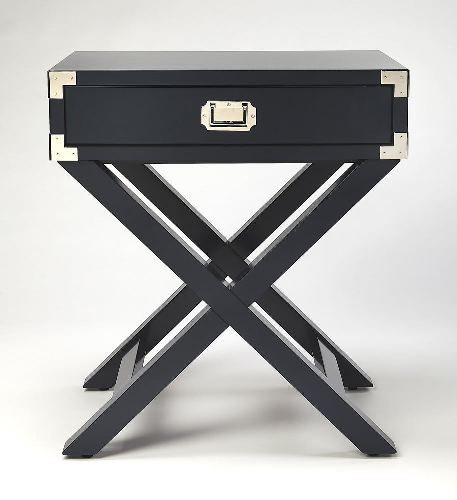 Butler Specialty Company - Campaign - Anew 24.25 in. W Rectangular 1 Drawer Campaign Side Table, Blue - 5258291