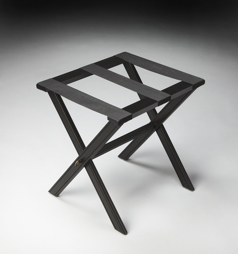 Butler Specialty Company - Anthony 25.25 in. W Wood Luggage Rack, Black - 1222111