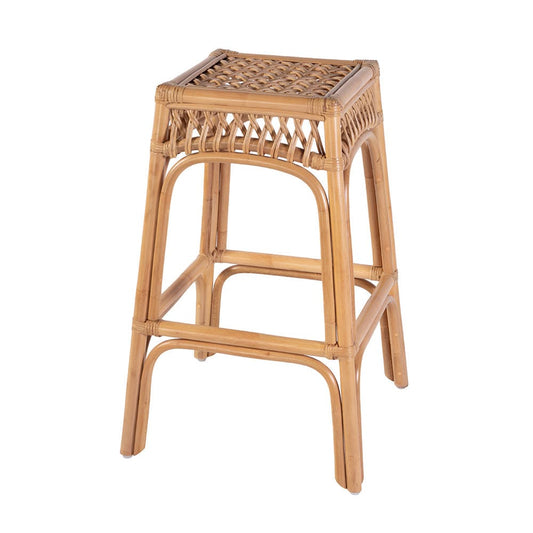 Butler Specialty Company - Antigua 30.25 in. Seat Height Square Rattan Bar Stool w Footrest, Natural - 5954404 View 1