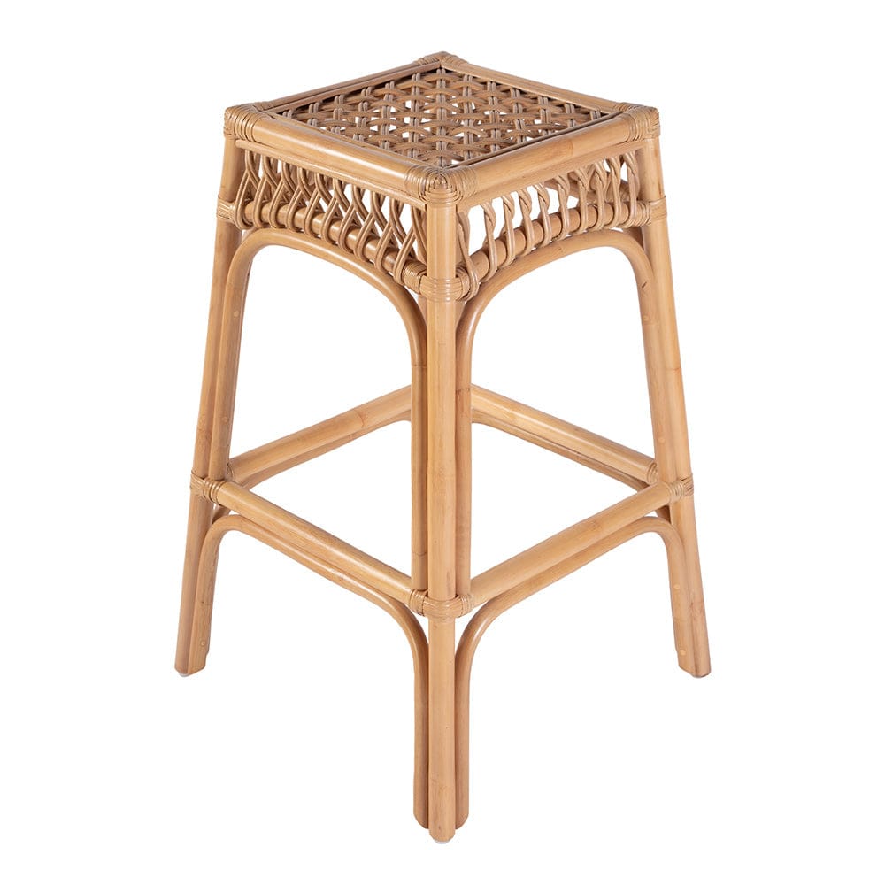 Butler Specialty Company - Antigua 30.25 in. Seat Height Square Rattan Bar Stool w Footrest, Natural - 5954404 View 3