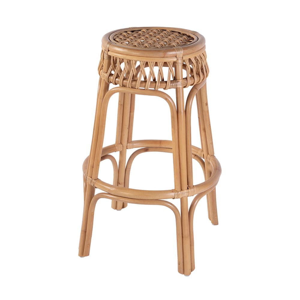 Butler Specialty Company - Antigua 30.5 in. Seat Height Round Rattan Bar Stool w Footrest, Natural - 5952404 View 1