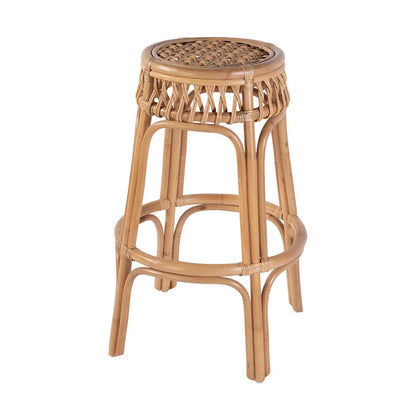 Butler Specialty Company - Antigua 30.5 in. Seat Height Round Rattan Bar Stool w Footrest, Natural - 5952404 View 1