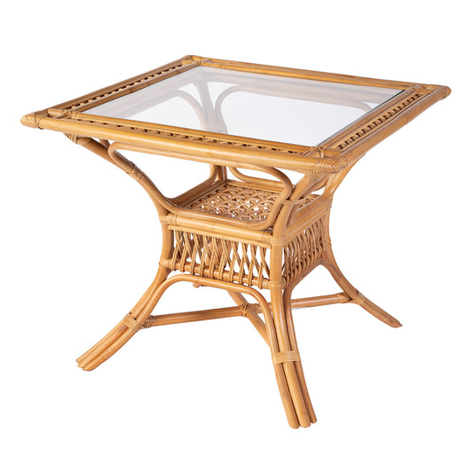Butler Specialty Company - Antigua 34.25 in. W Square Rattan Glass Top Dining Table, Natural - 5956404 View 1