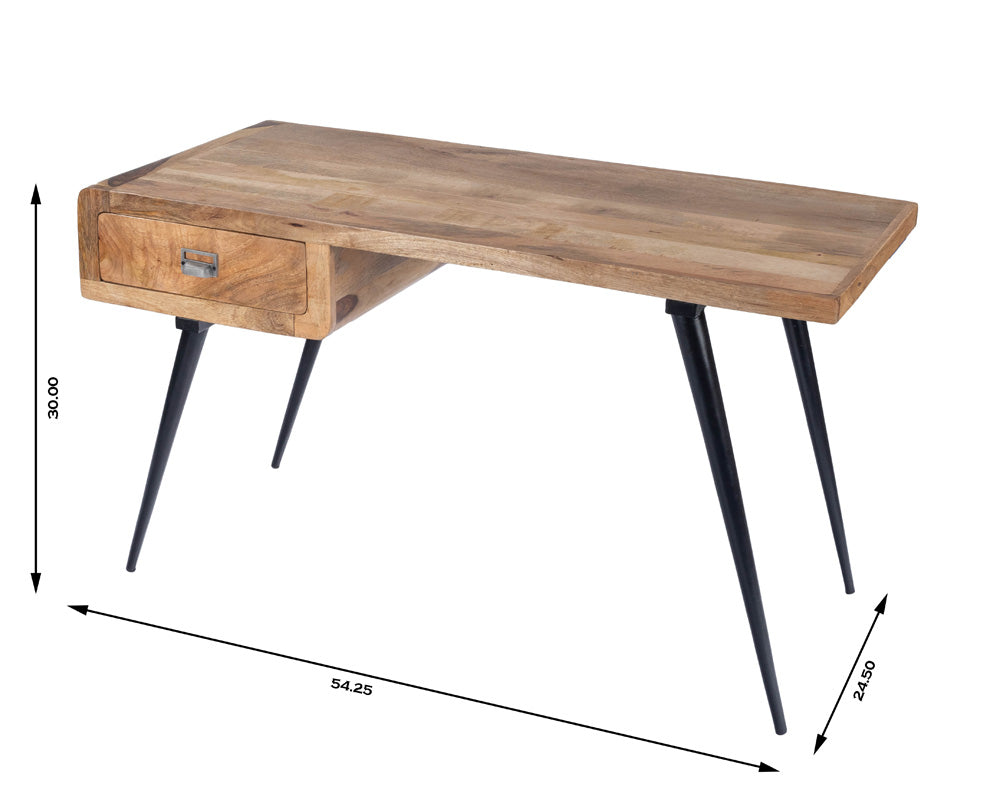 Butler Specialty Company - Anuri Natural Wood & Metal Desk, Light Brown - 5449312