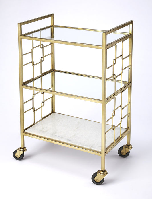 Butler Specialty Company - Arcadia Polished Bar Cart, Gold - 5347402
